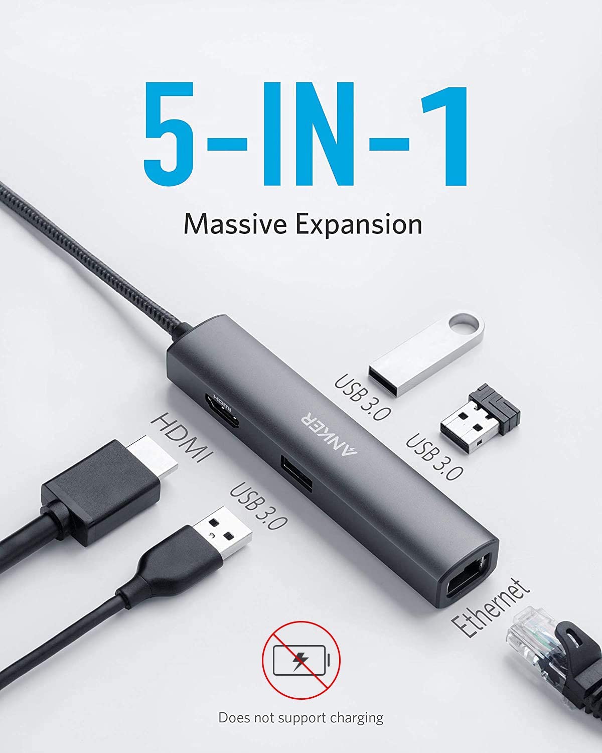 PowerExpand+ 5-in-1 USB-C Ethernet Hub - Upgraded