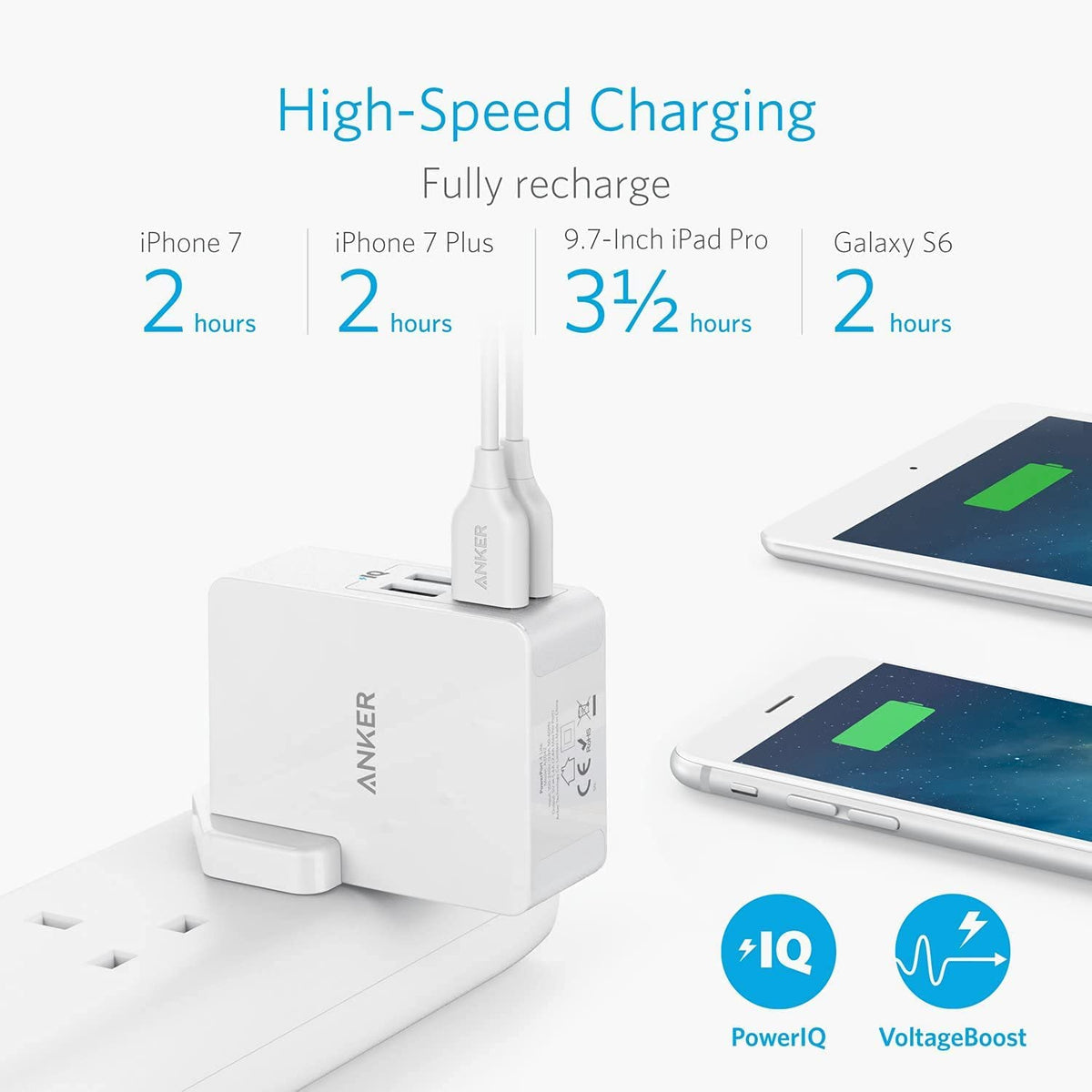 PowerPort 4 Lite with UK and EU Travel Charger